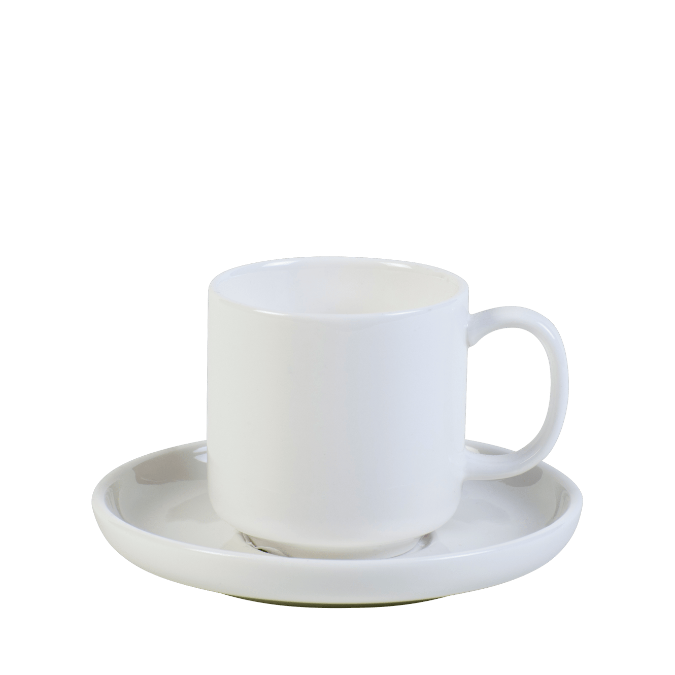 MOON Tasse und Untertasse Espresso 9 CL Weiss - Set von 6 