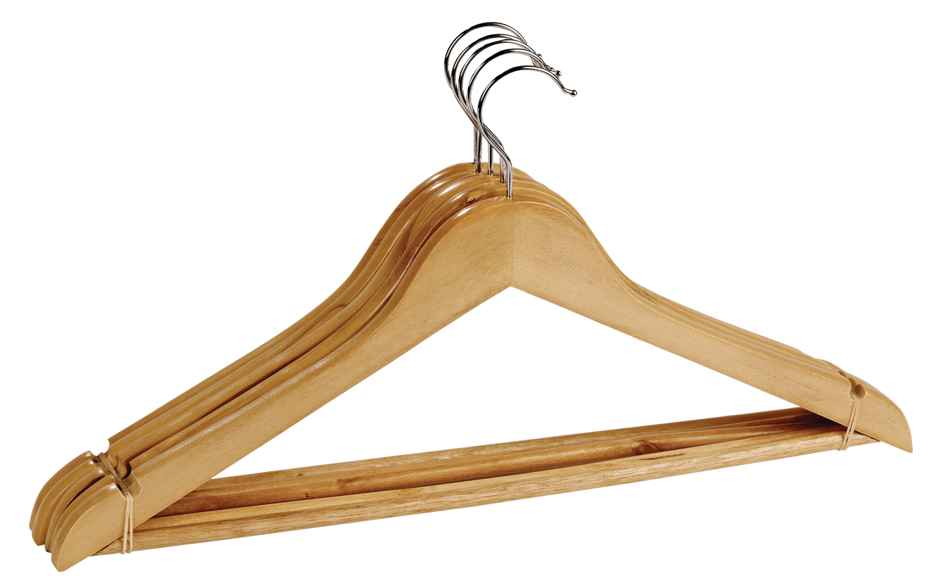 NEW WOOD Kleerhangers set van 5 naturel