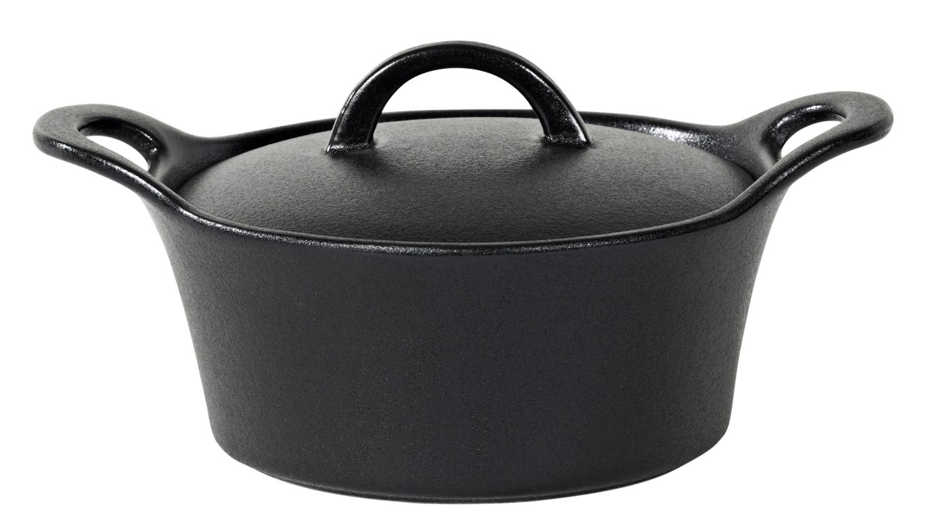 FERO Tacho para forno com tampa 80 CL preto