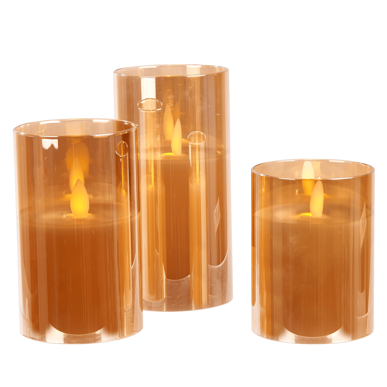 ION LED-Kerzen Set von 3 Amber