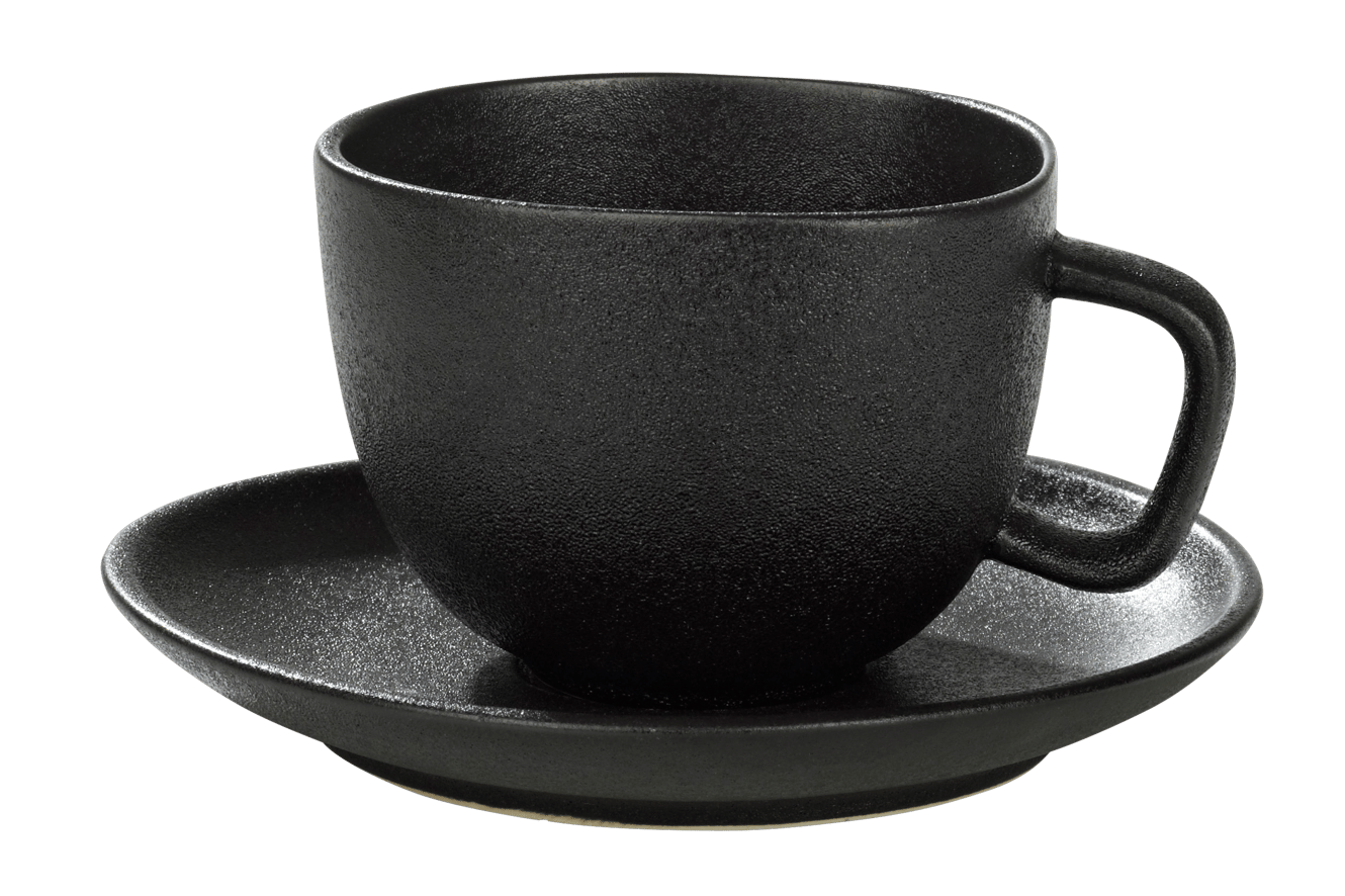 MAGMA Tasse & Untertasse 20 CL Schwarz - Set von 6 