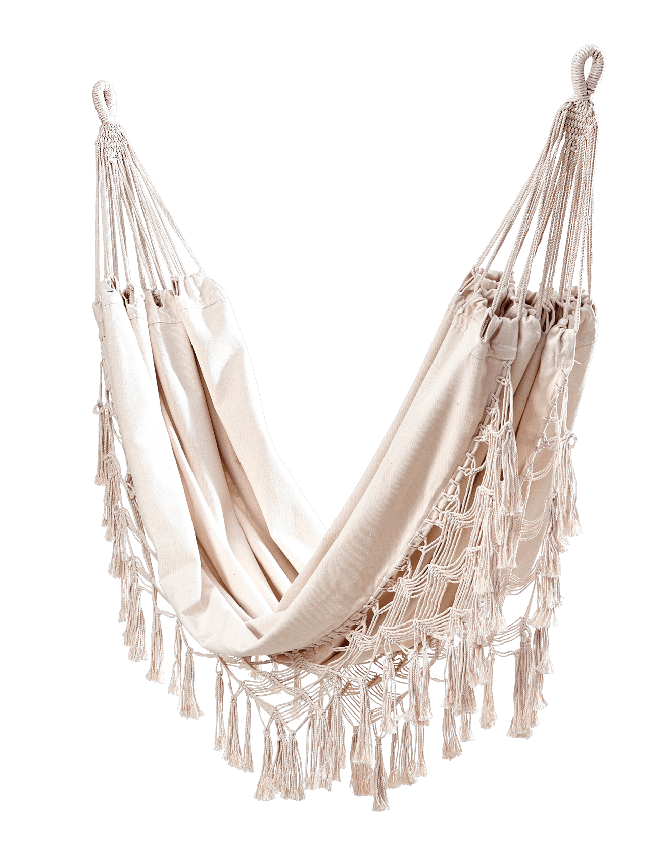 MACRAME Hängematte Weiss Eierschalenfarbe