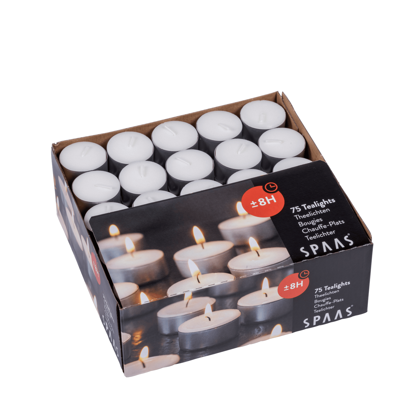 SPAAS Bougies chauffe-plat set de 75 blanc