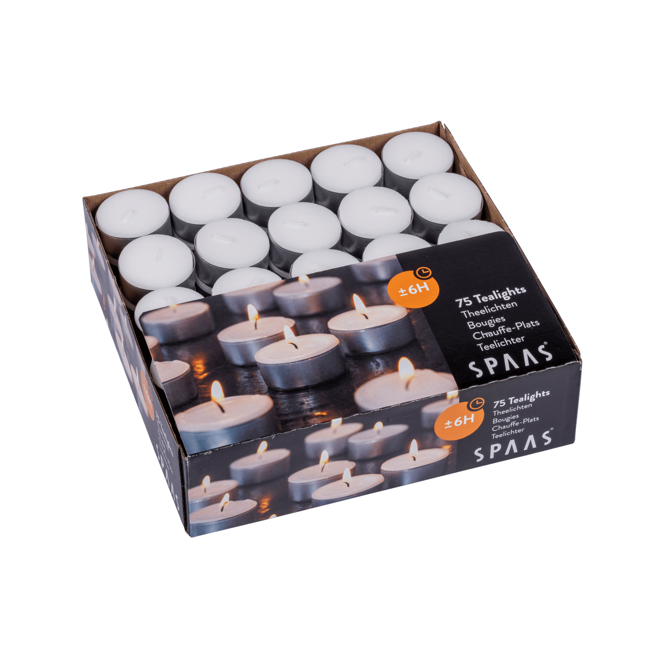 SPAAS Rechaudkerzen Set von 75 Weiss