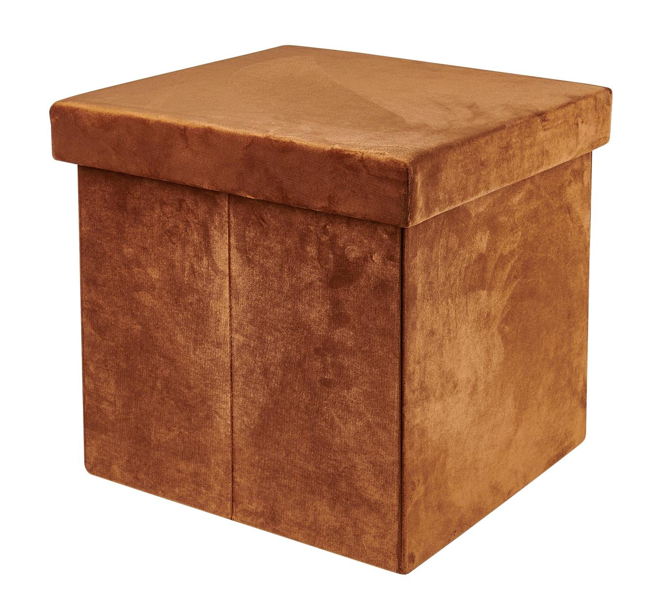 STOR Pouf pliable avec rangement caramel