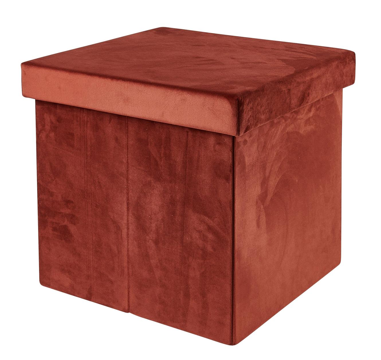 STOR Pouf pliable avec rangement bordeaux