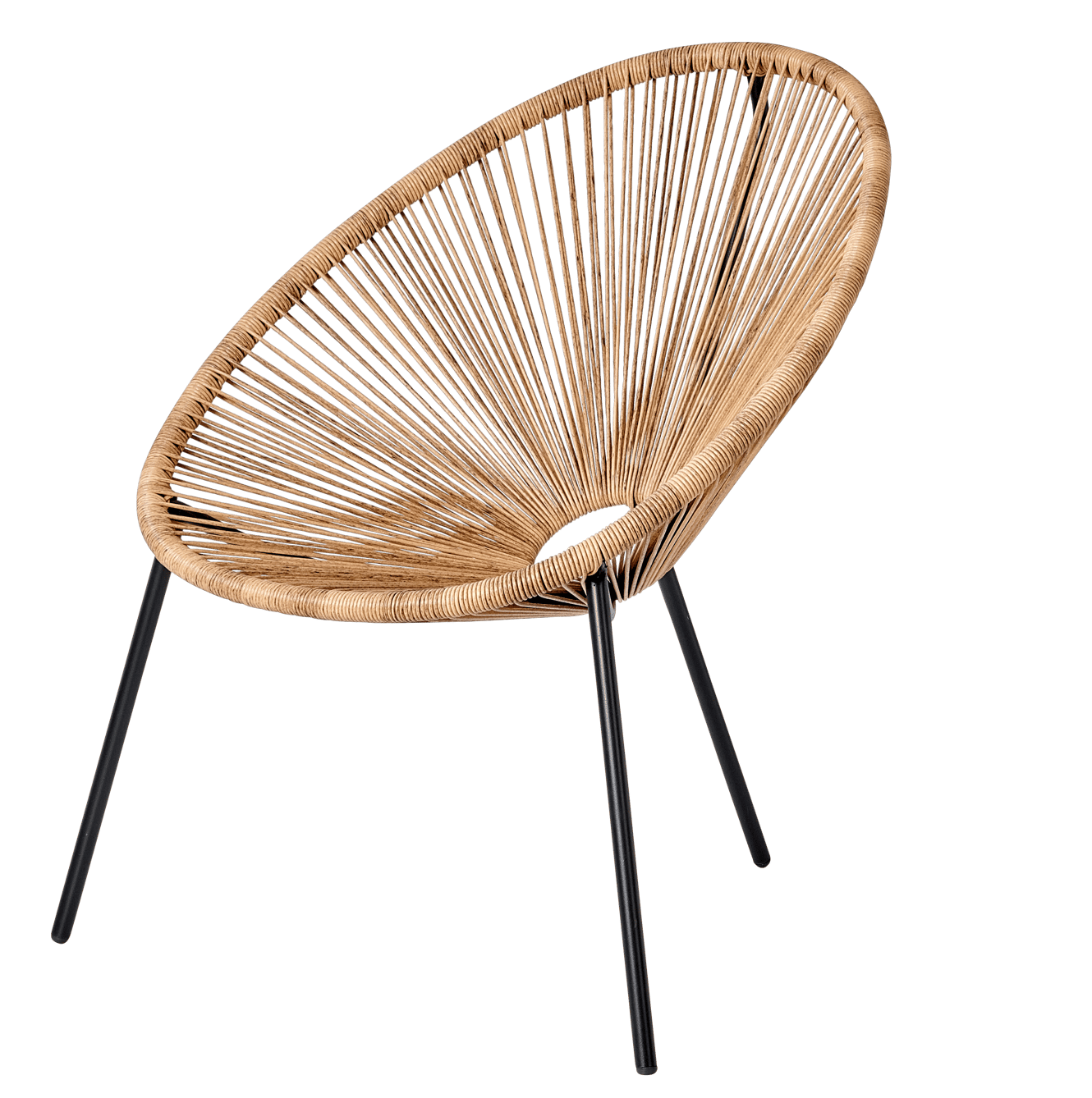 ACAPULCO Chaise lounge noir, naturel