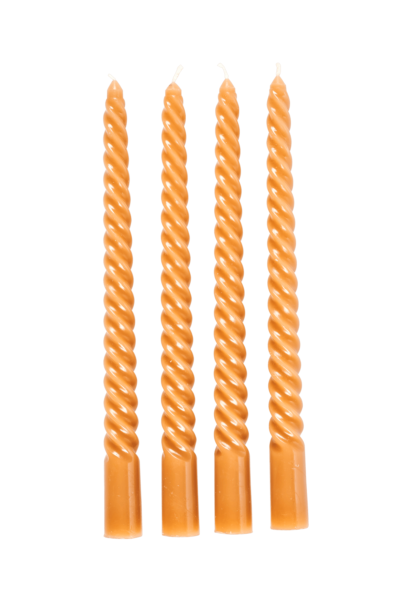 TWIST Bougies torsadées set de 4 orange