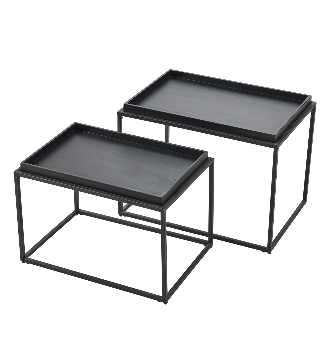 APOLLO Table d'appoint set de 2 noir