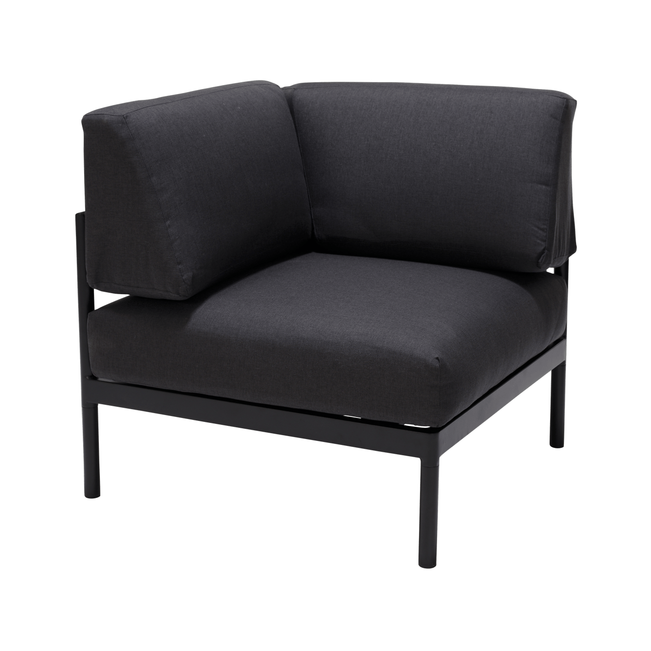 HANNA Lounge teck fauteuil coin noir