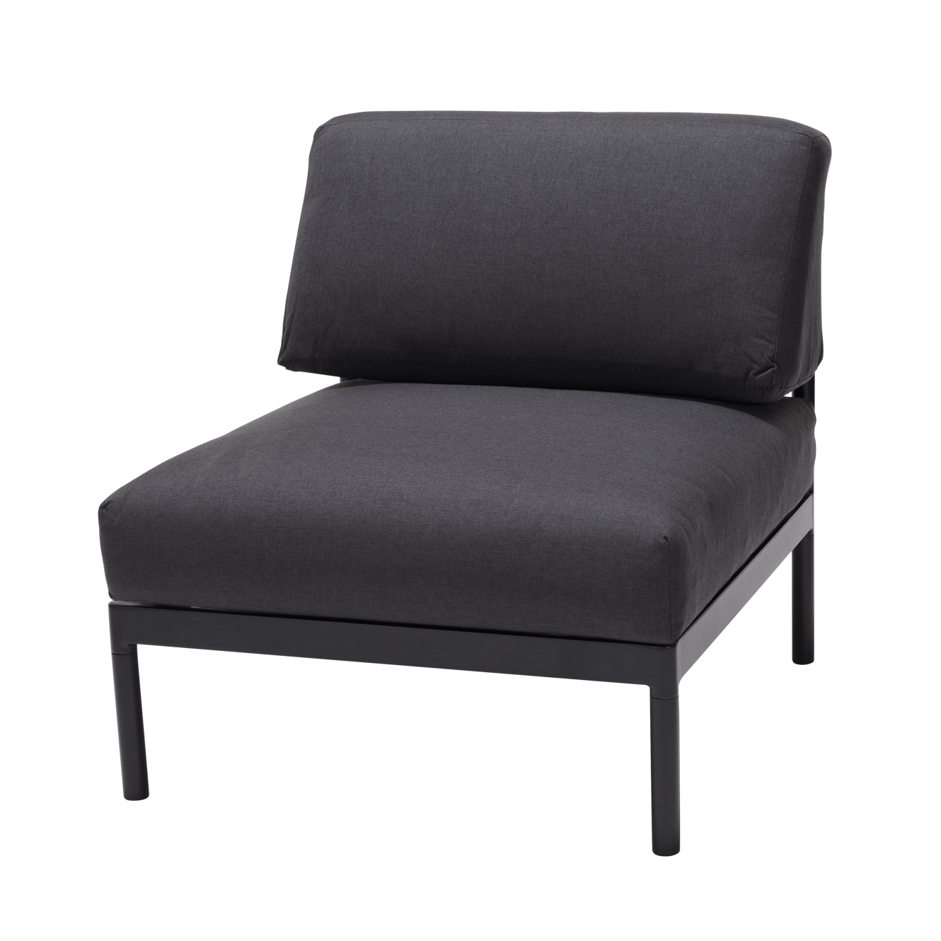 HANNA Lounge teck fauteuil noir