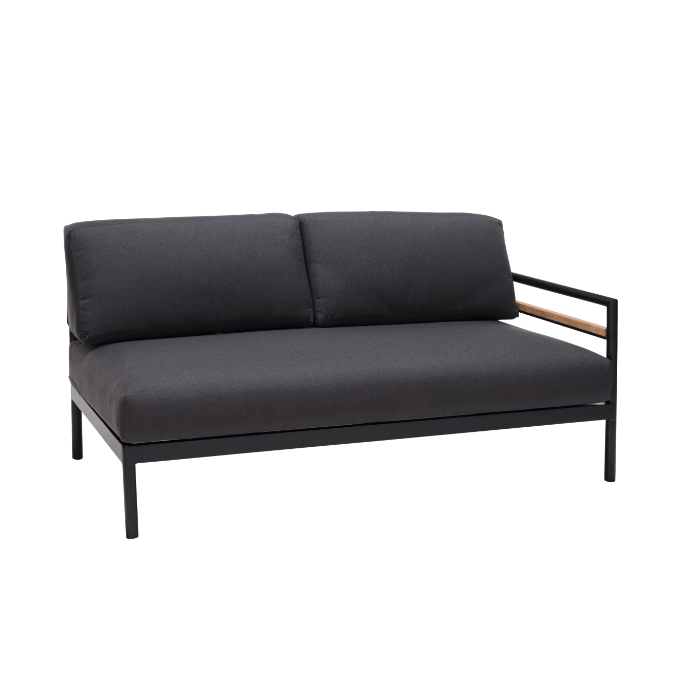 HANNA Teak Lounge Bank Schwarz