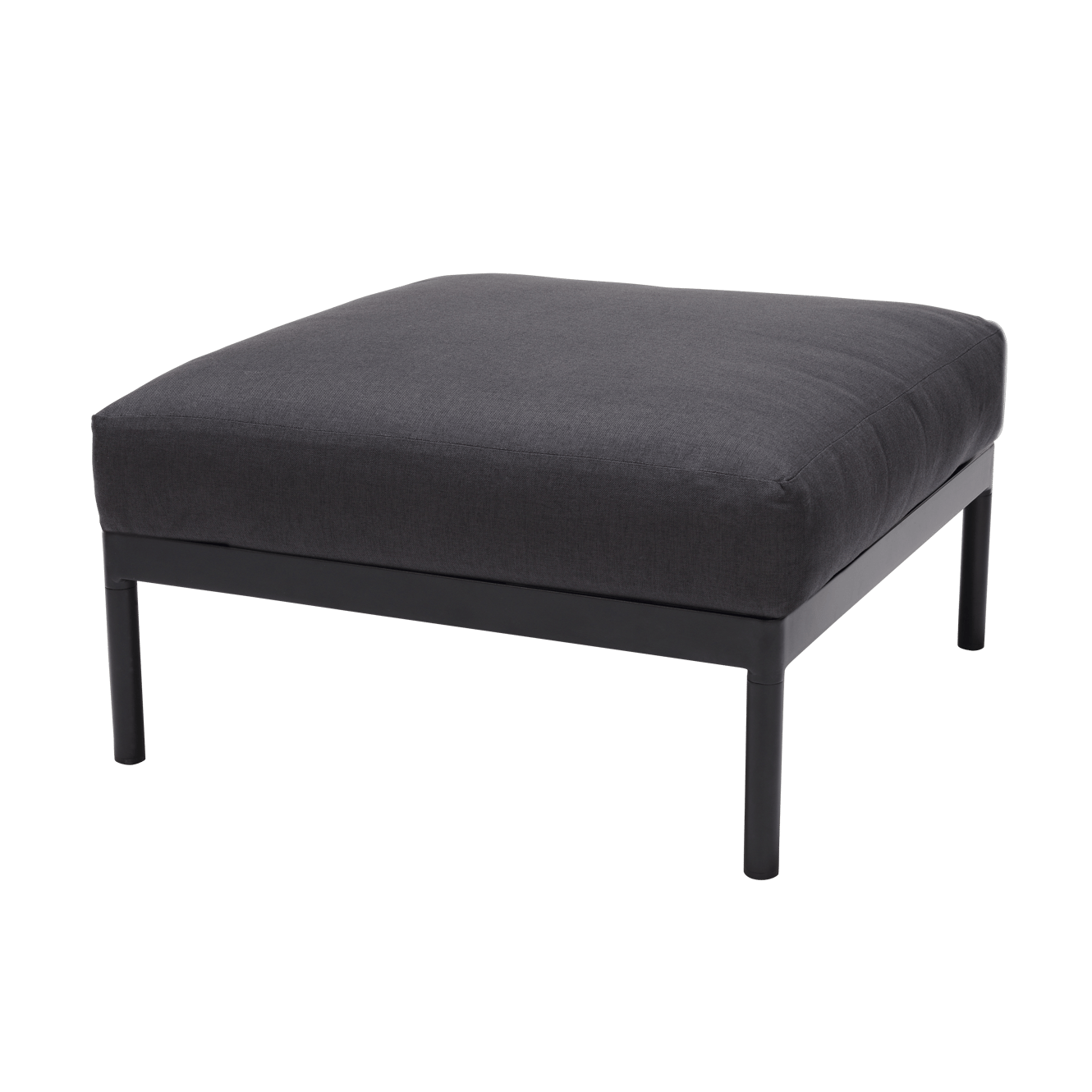 HANNA Lounge teck repose-pied noir, naturel