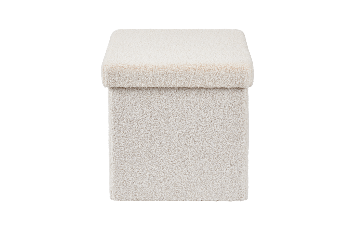 STOR Pouf pliable avec rangement blanc