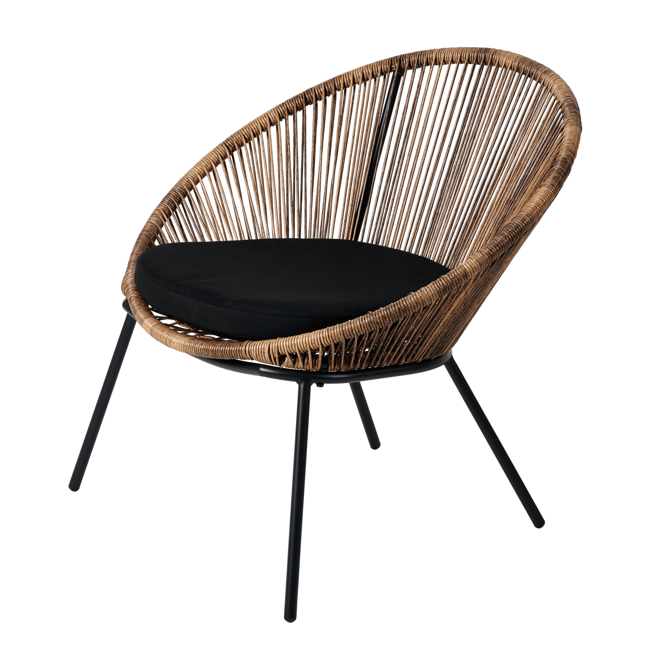 PAPAYO Chaise lounge avec coussin naturel