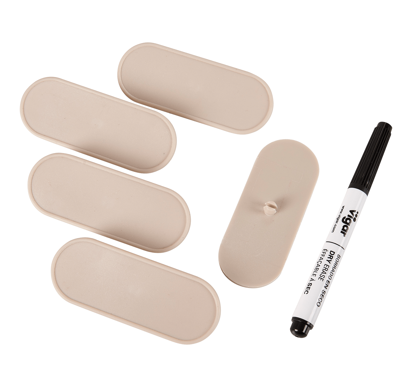 JACQUI Storage labels en stift voor vouwkratten beige