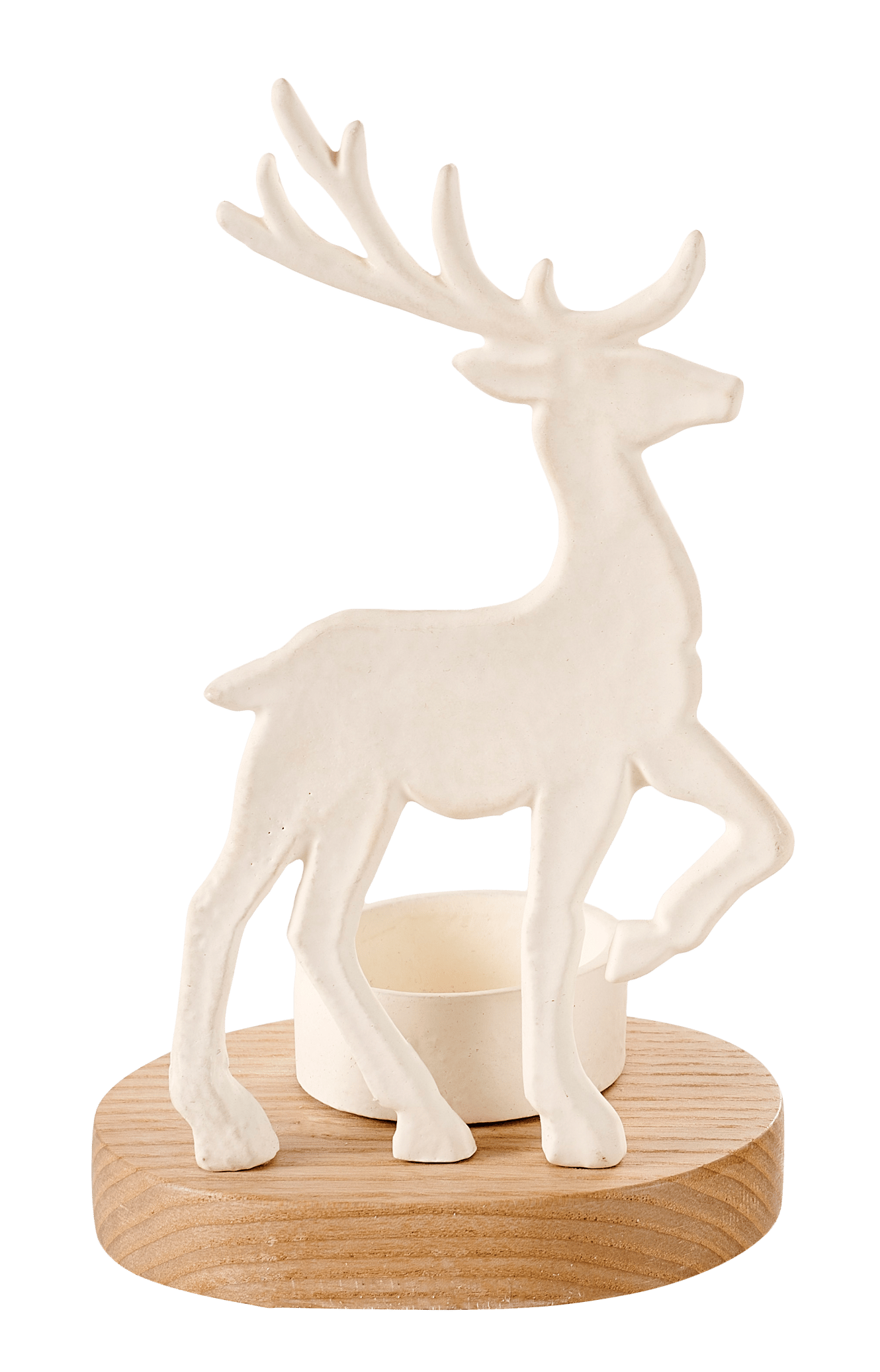 SCANDY DEER Porte-bougie chauffe-plat blanc, naturel