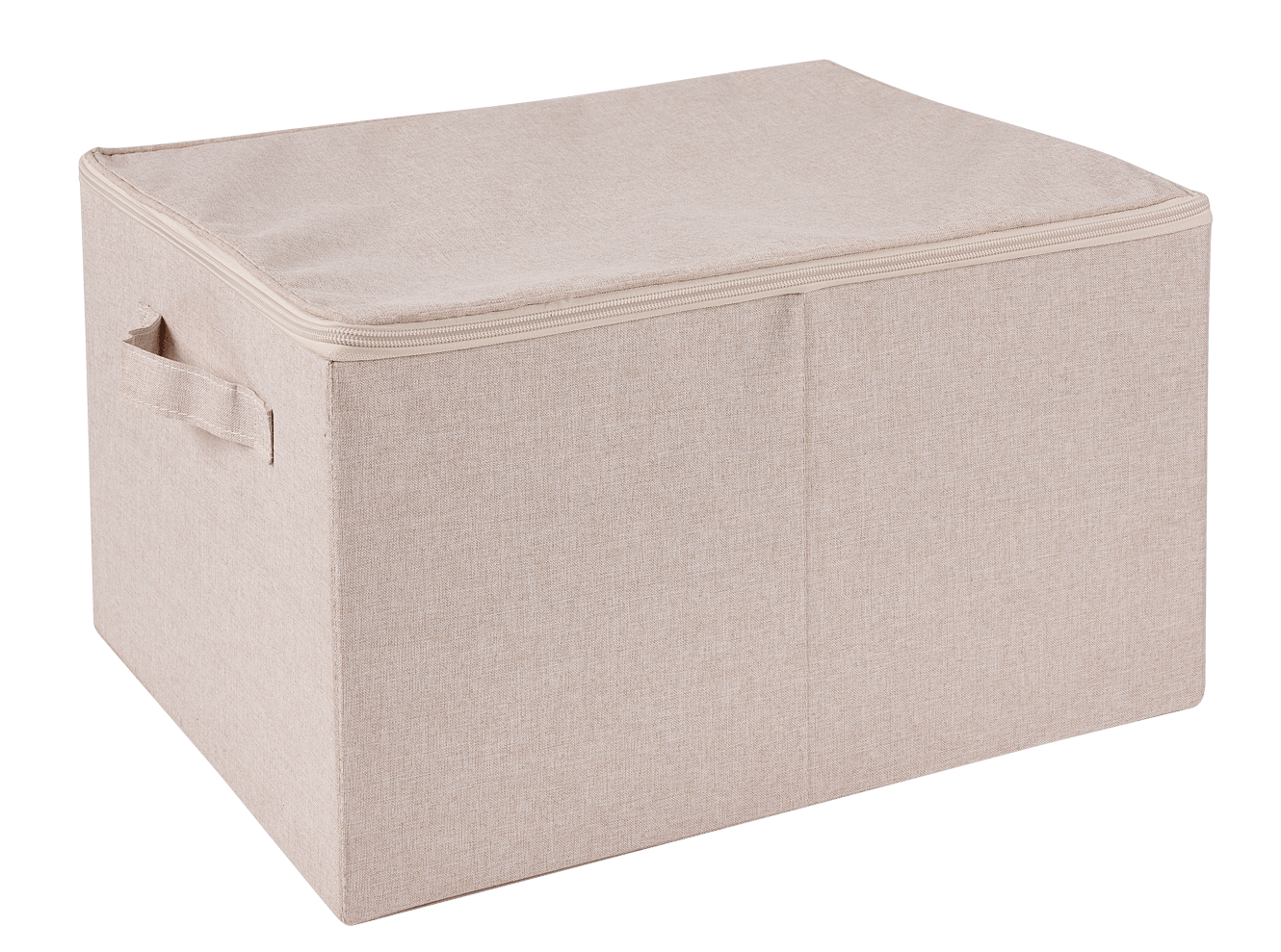 LINOLUX Boîte de rangement avec fermeture éclair beige