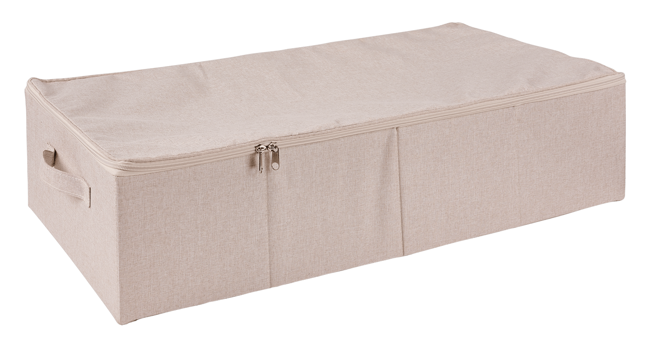 LINOLUX Boîte de rangement avec fermeture éclair beige