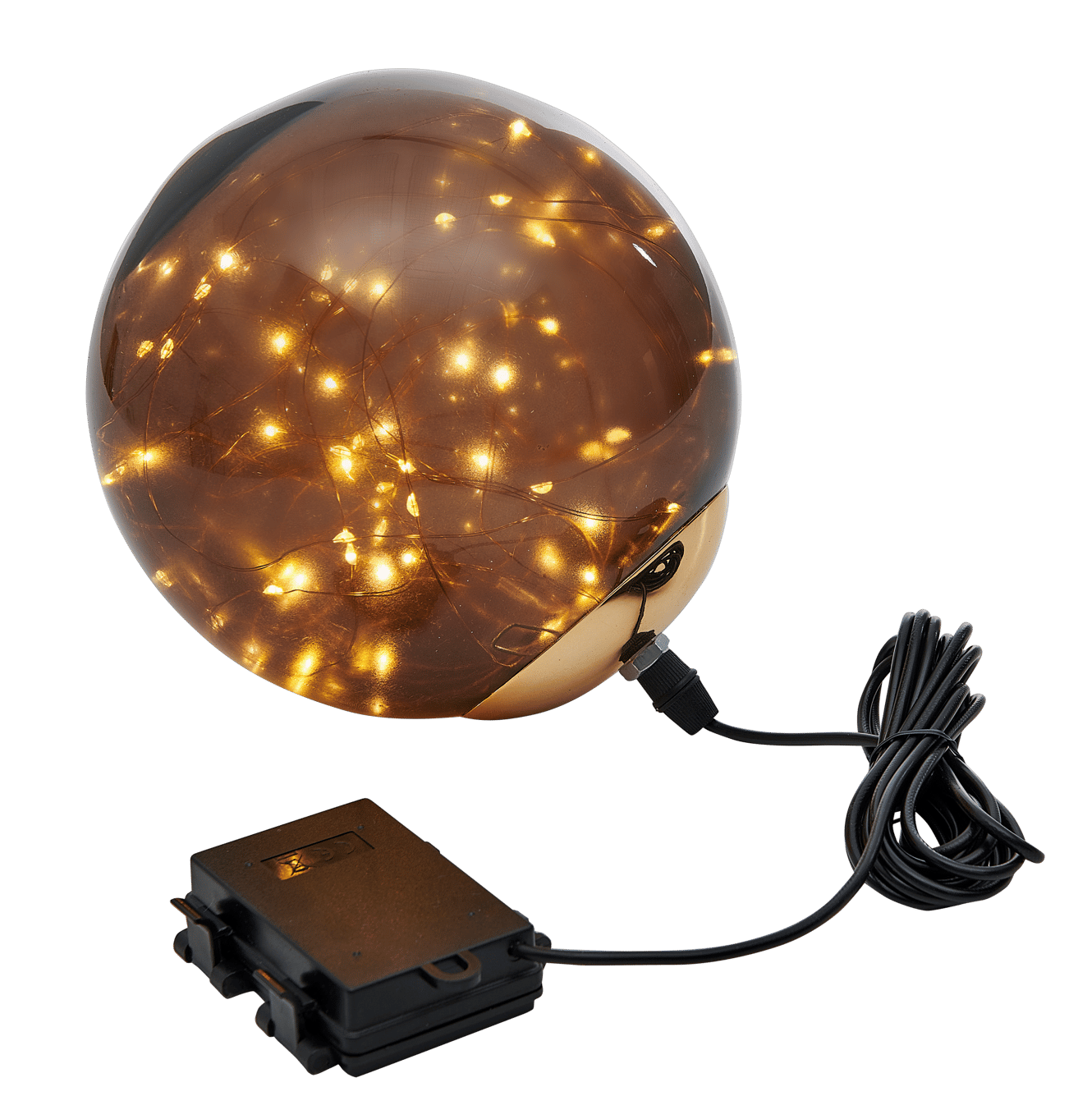 BOLIO Deco bal met 60 leds zwart, bruin, goud