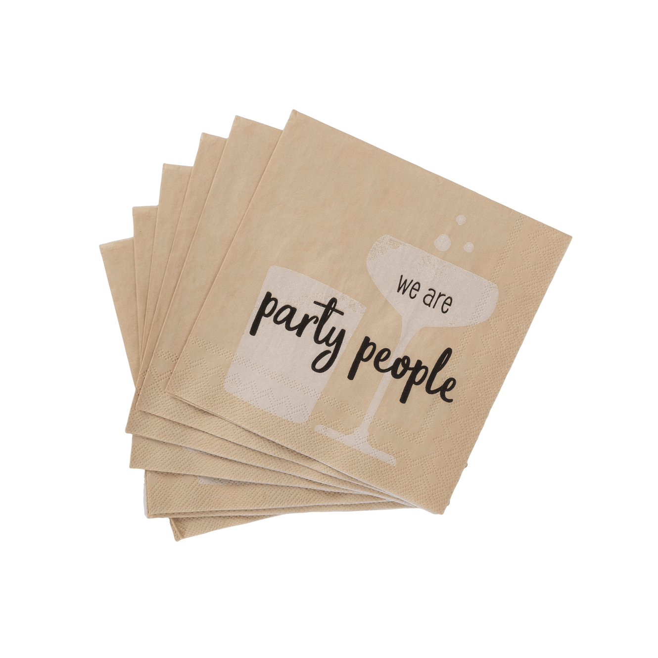 PARTY PEOPLE Set de 20 serviettes beige