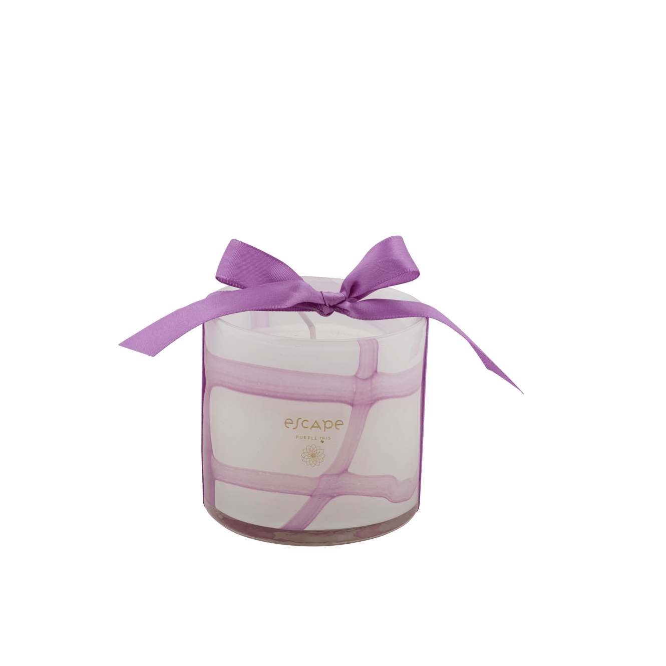 ESCAPE PURPLE IRIS Bougie parfumée dans un verre mauve clair