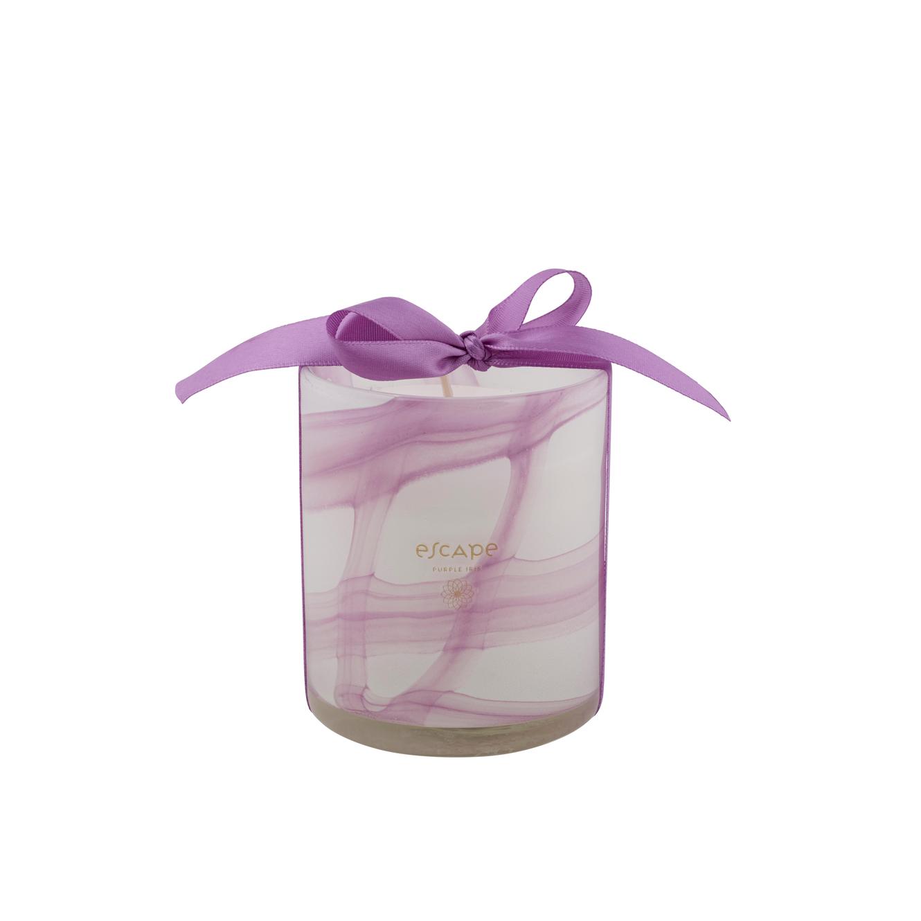 ESCAPE PURPLE IRIS Bougie parfumée dans un verre mauve clair