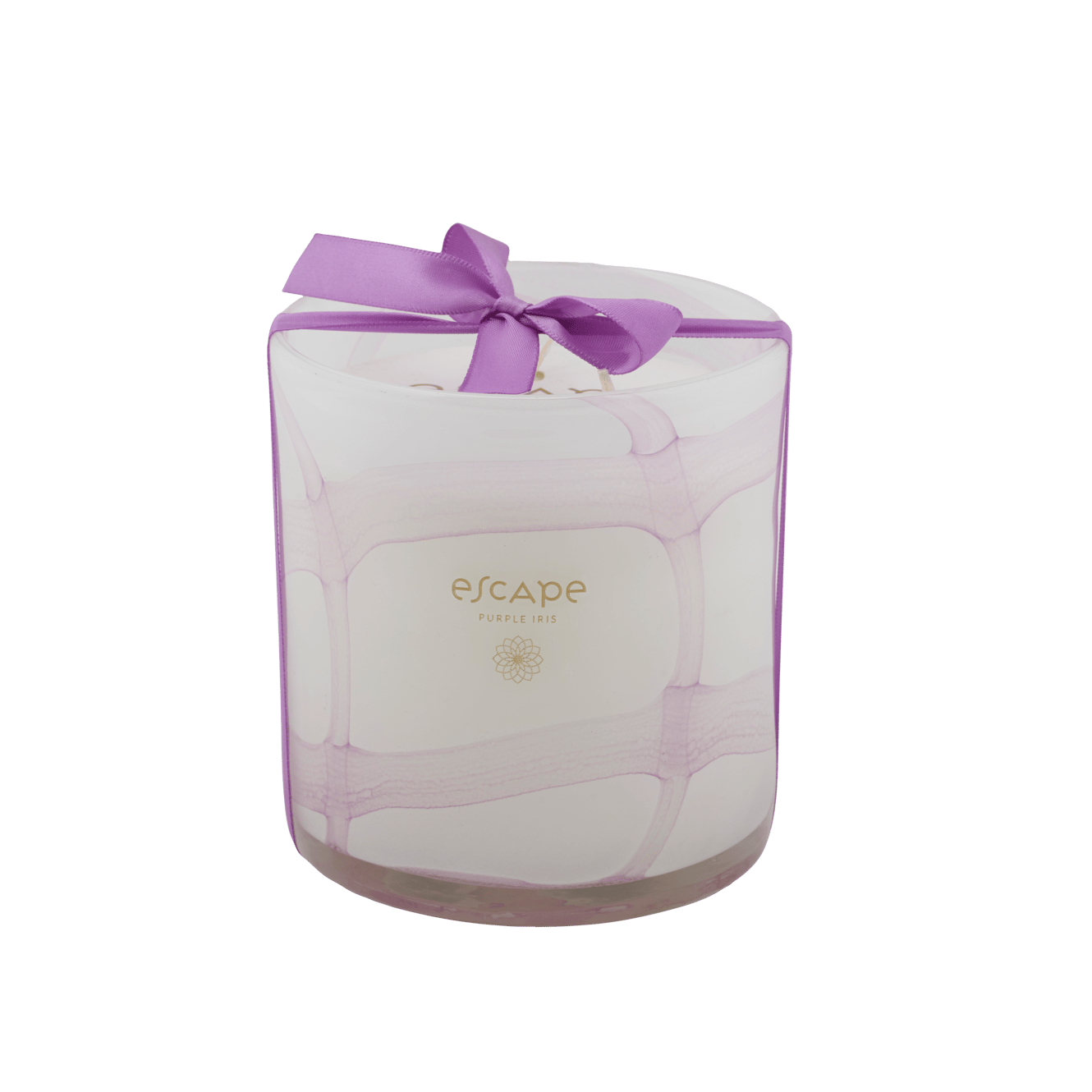 ESCAPE PURPLE IRIS Bougie parfumée XL dans un verre mauve clair