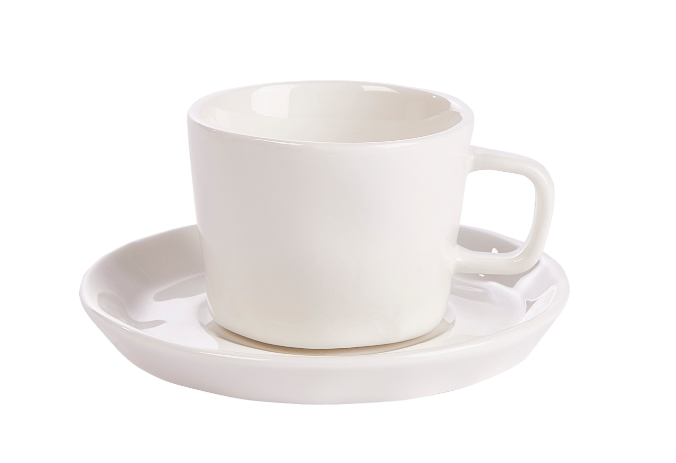 MAREA Espresso Tasse & Untertasse 12 CL Weiss - Set von 4 