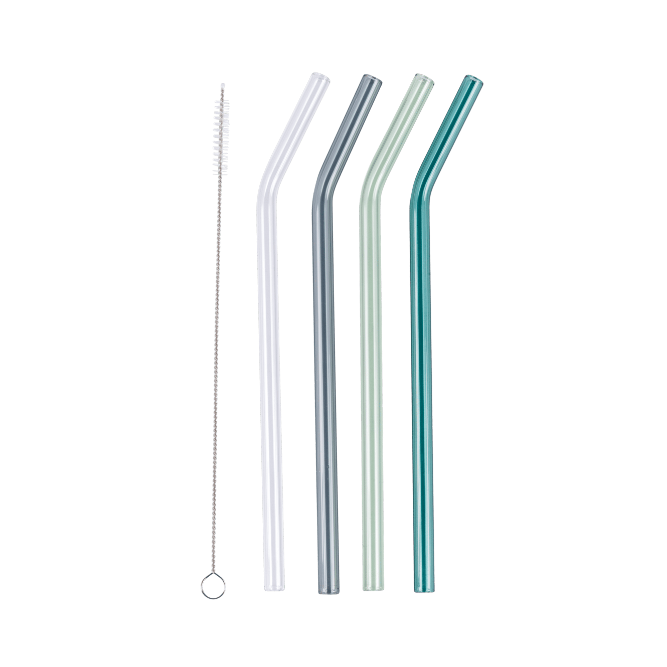 COLOR JUNGLE Pailles set de 4 brosse incluse gris, vert, bleu, transparent