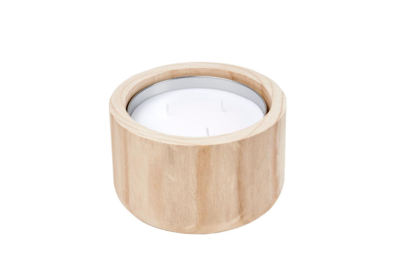 CITRONELLA WOOD Bougie de jardin blanc