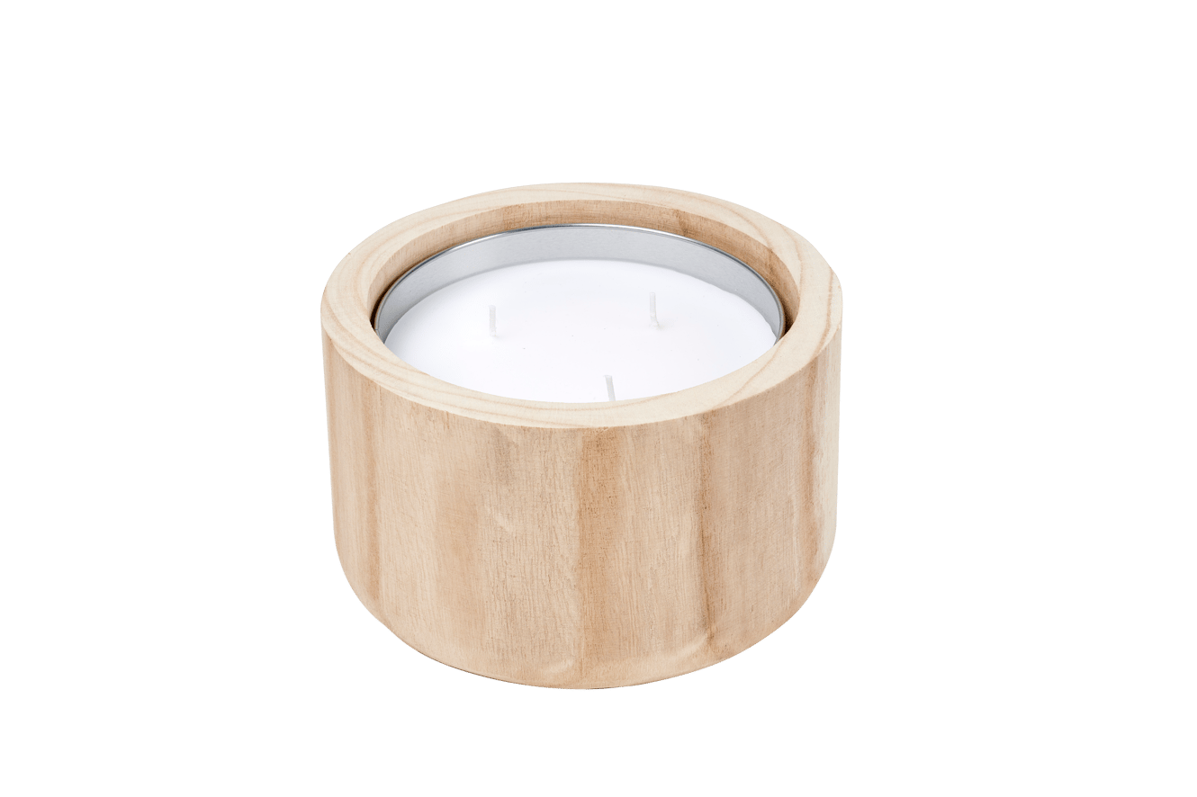 CITRONELLA WOOD Vela de jardim branco