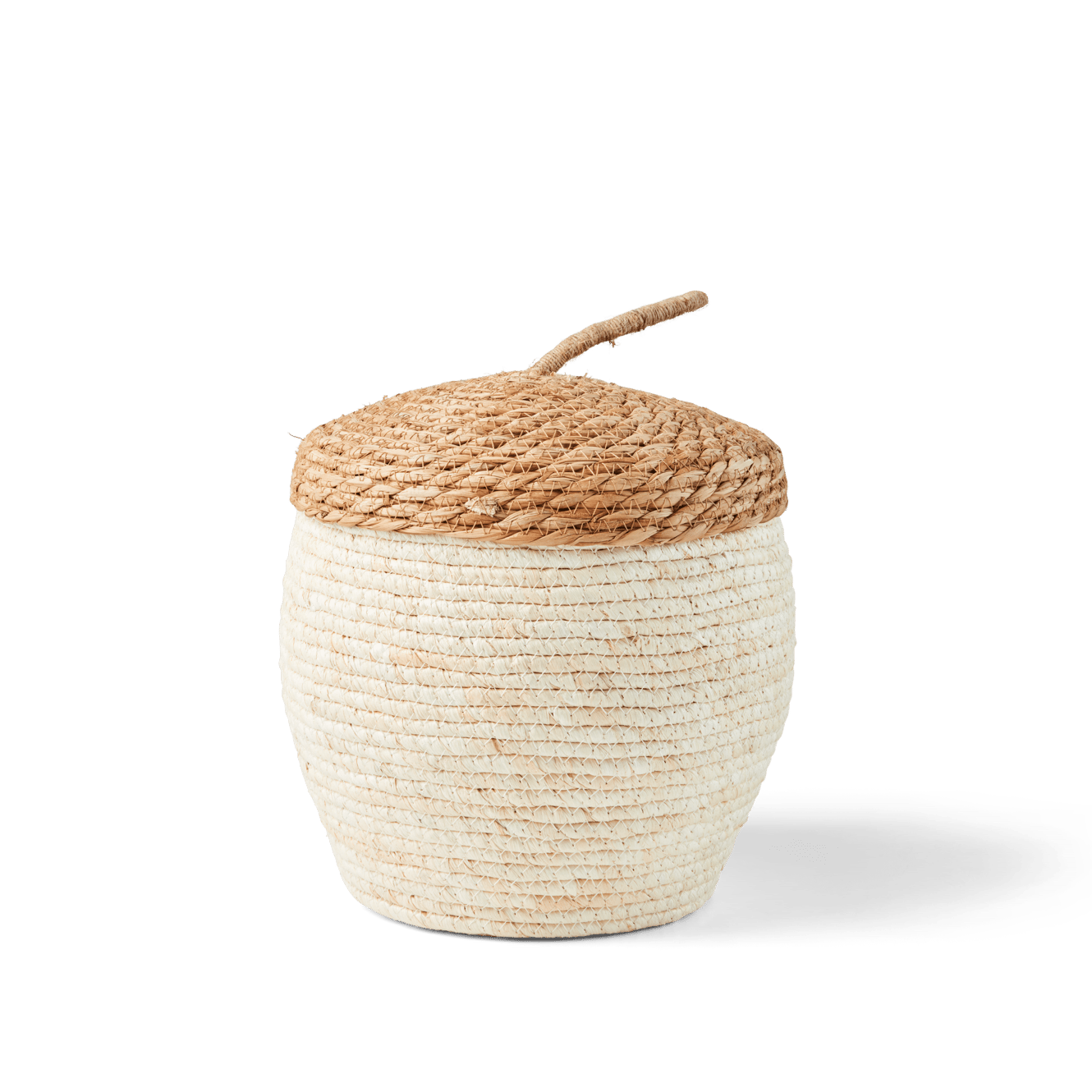 ALVIN Panier de rangement avec couvercle brun, naturel