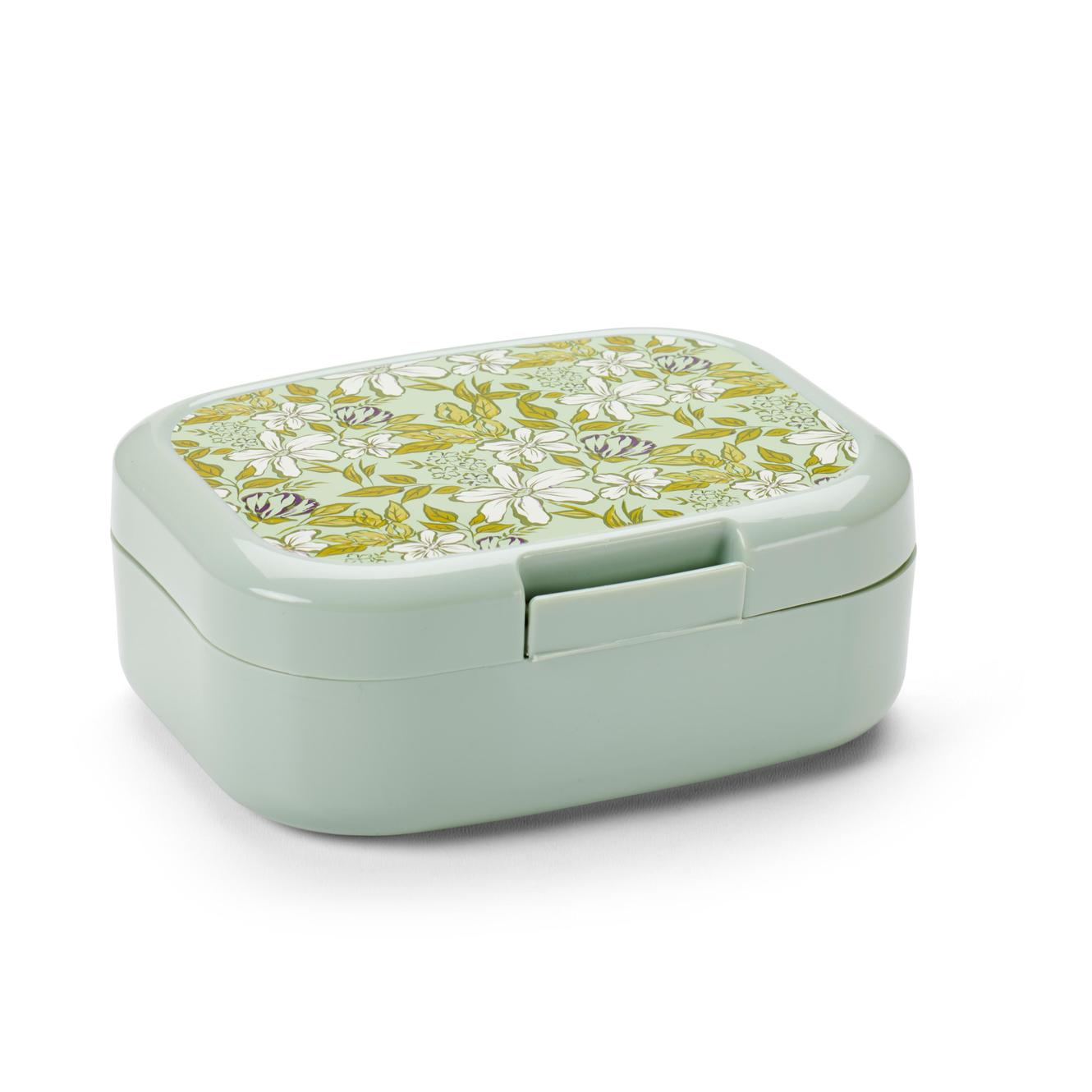 FRESHMOOD Lunchdoos met clip seafoam+print Loulou sea foam