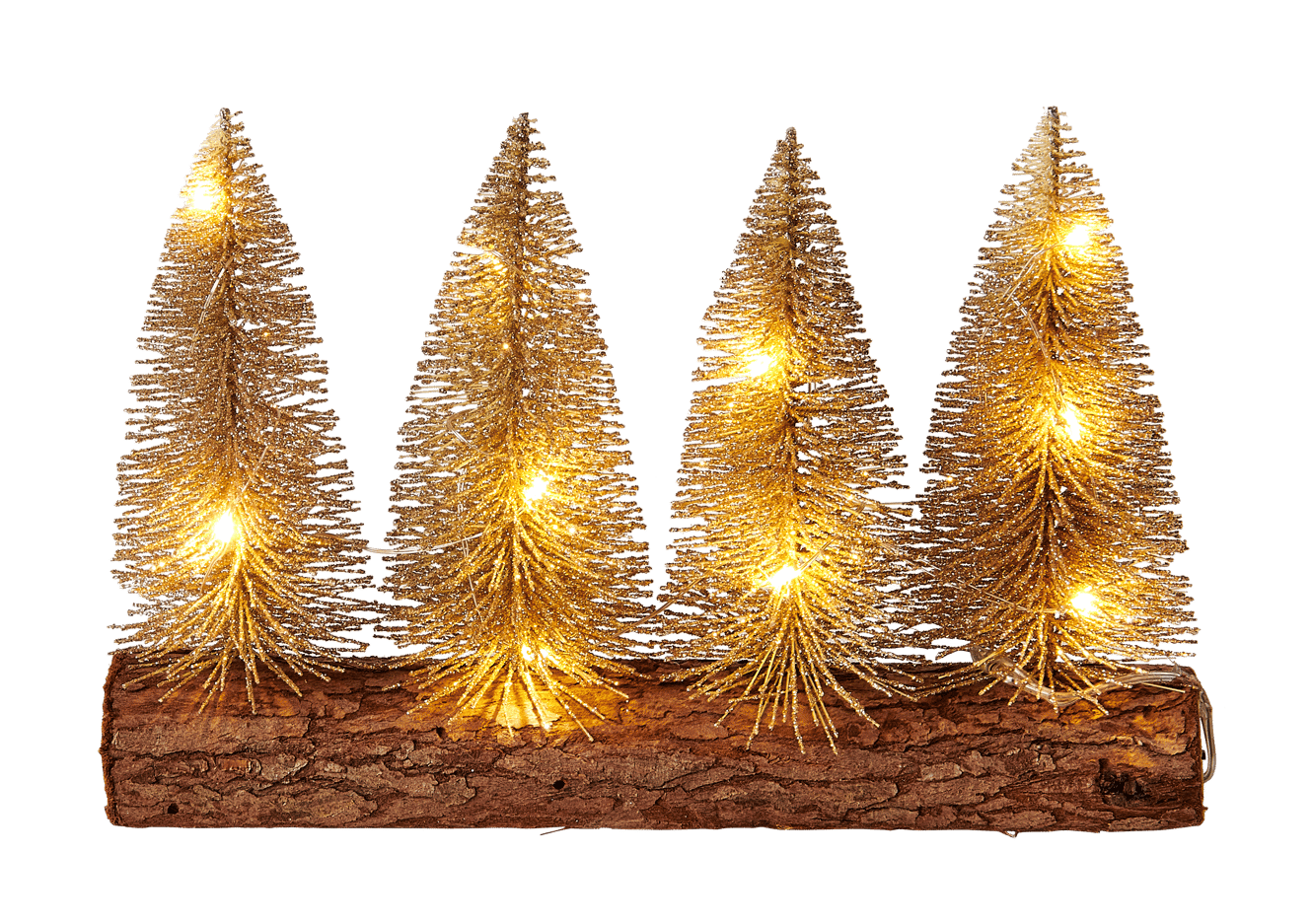 DANI Árvores decorativas com 10 LEDs dourado