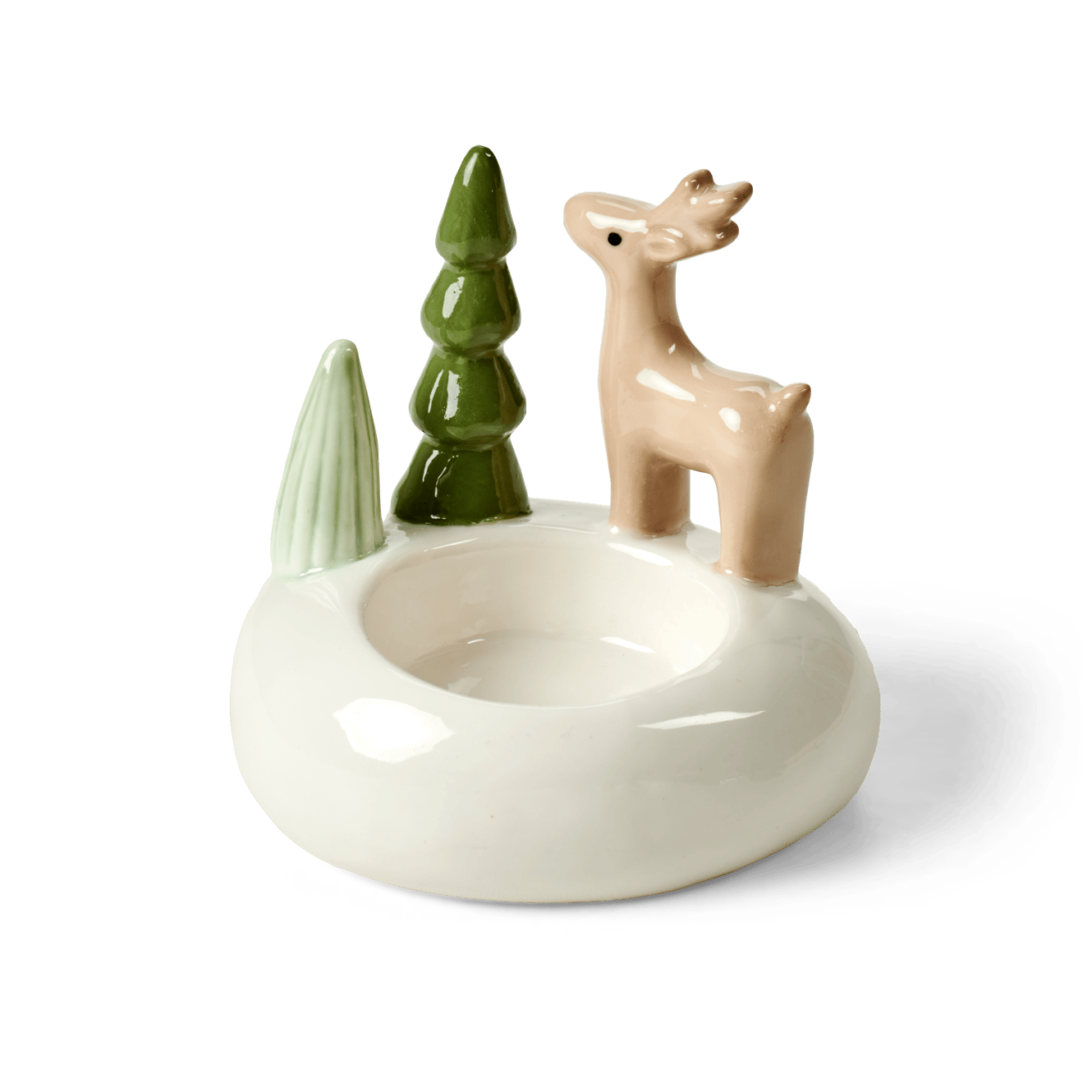 X-MAS STONE Support bougie chauffe-plat blanc