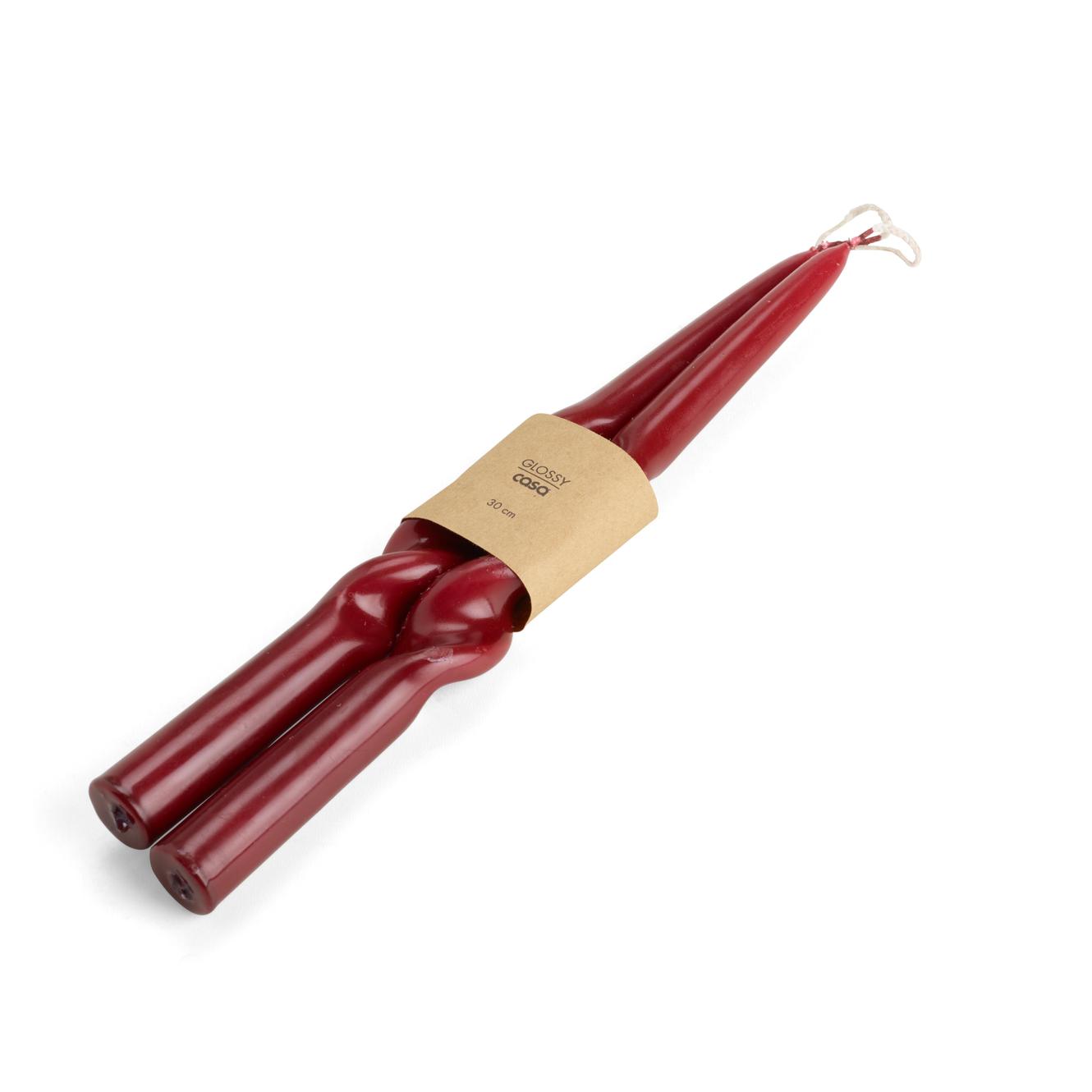 GLOSSY Kaars S/2 donkerrood