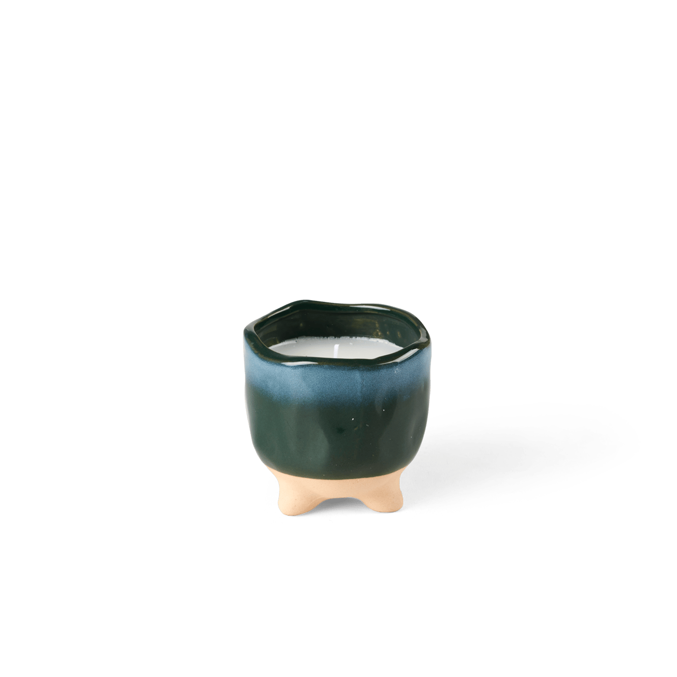 CERAMIC Bougie dans un pot bleu