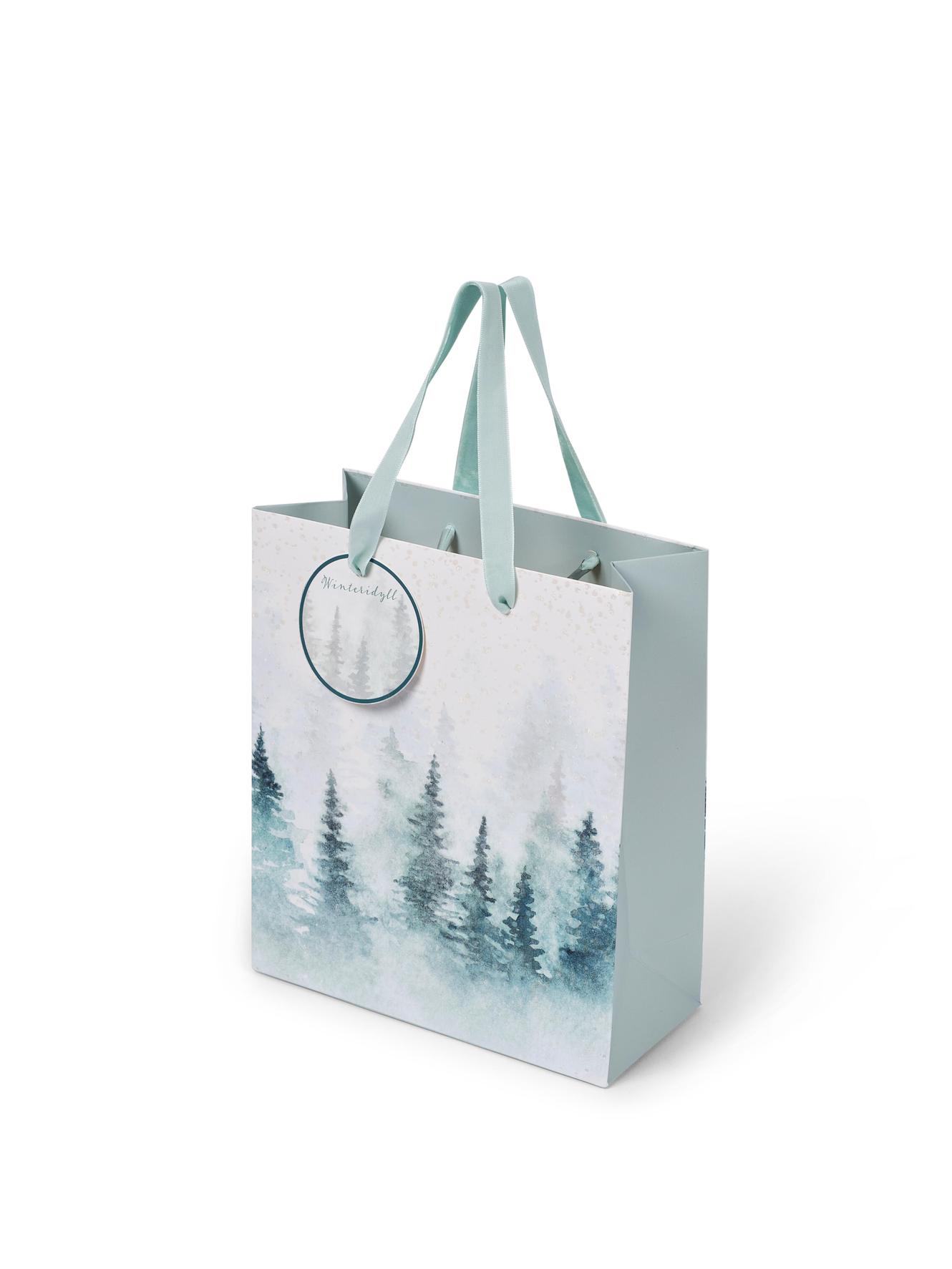 WINTERIDYLL Geschenktasche Grün