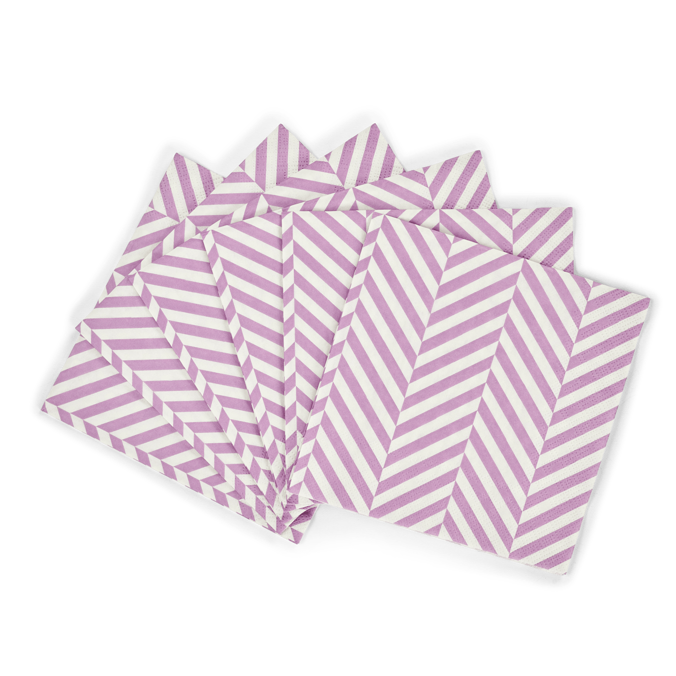 CHEVRON Set von 20 Servietten Violett