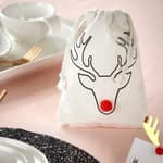 REINDEER  Sachet noir, blanc, rouge Larg. 11 x Long. 16 cm