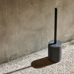 MOON Scopino WC in supporto nero, grigio scuro H 39,5 cm - Ø 9,5 cm