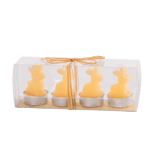 RABBIT Bougies chauffe-plat set de 4 blanc, jaune, menthe H 6 cm - Ø 4,5 cm