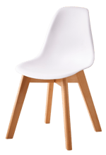 MATHIAS mesa para niños con 2 sillas natural/blanco Alt. 49 cm - Ø 60 cm