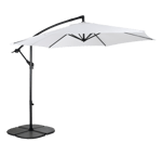 HAWAI Parasol colgante sin pie blanco A 243 cm - Ø 300 cm