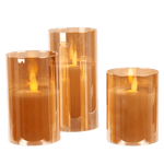 ION LED-Kerzen Set von 3 Amber Ø 7,5 cm