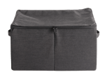 RANGO Boîte de rangement avec zip gris foncé H 25 x Larg. 44 x P 35 cm