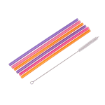 SLURP Wiedervwb. Trinkhalm Set von 6 Mix von 3 Farben Orange, Violett, Rosa L 23 cm