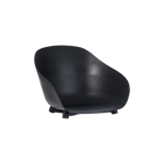 FRAY Chaises de salle à manger noir / naturel Chaise à coque noire avec pieds en teck