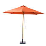 WOOD Parasol sans pied de parasol couleur rouille H 260 cm - Ø 300 cm